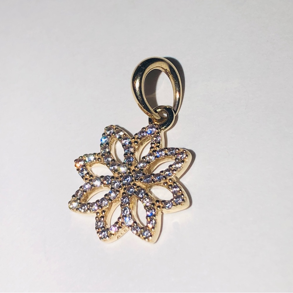 Authentic Pandora Solid 14k Gold Lace Botanique F… - image 4